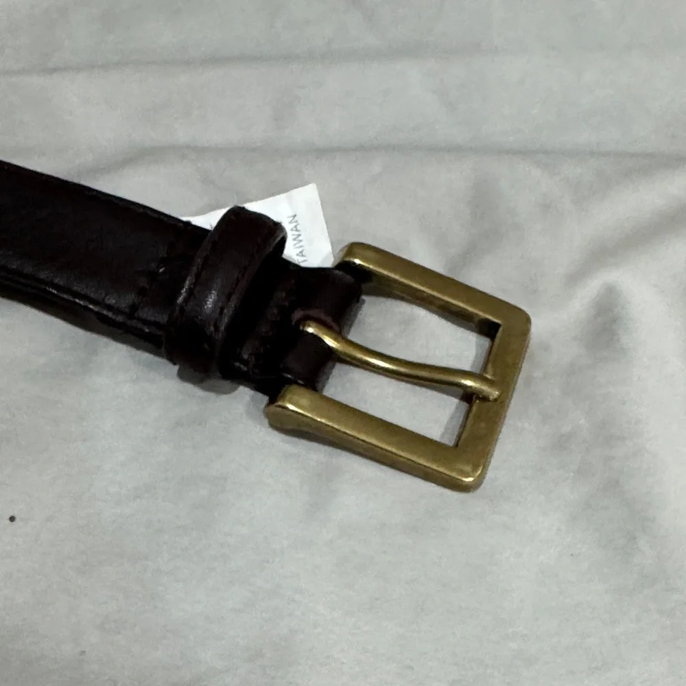 Janie and Jack Boys Brown Leather Belt with Gold Buckle